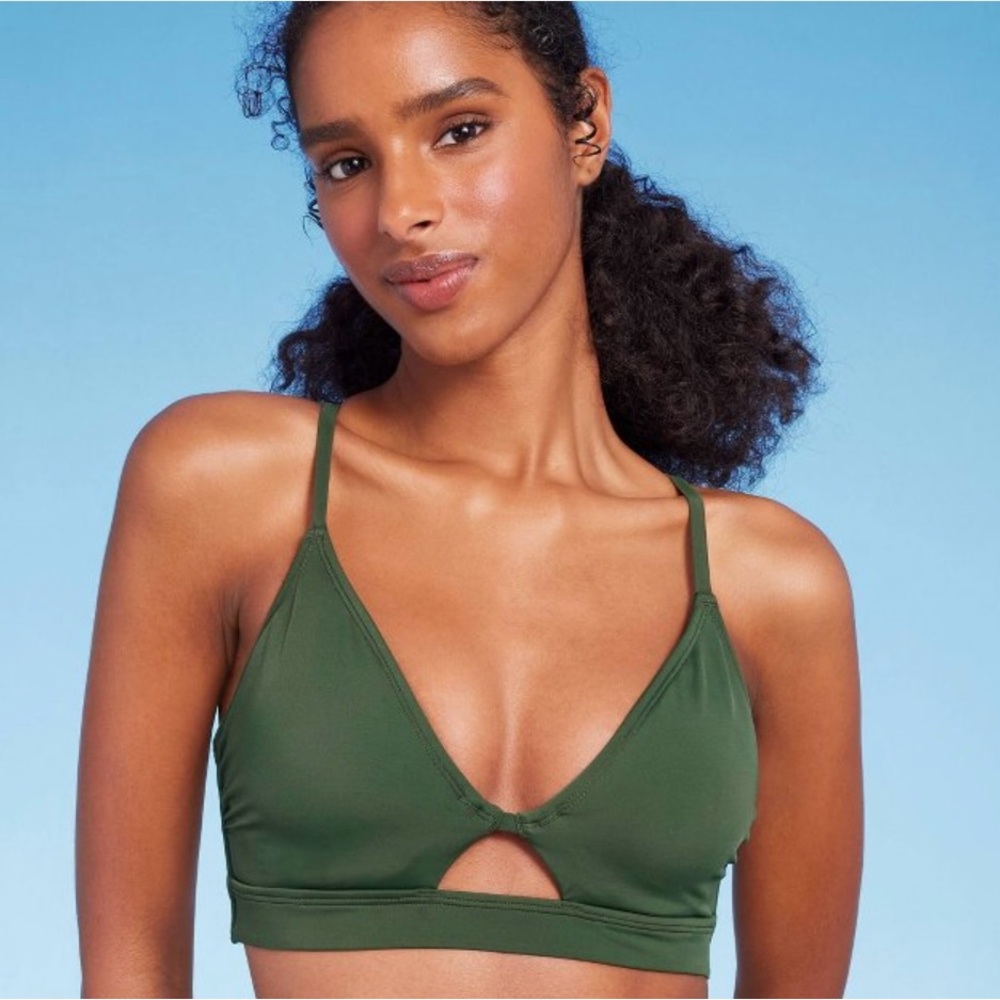 2/$25 NWT Shade & Shore Bikini Top - Dark Green - Size 34 C - Picture 3 of 7